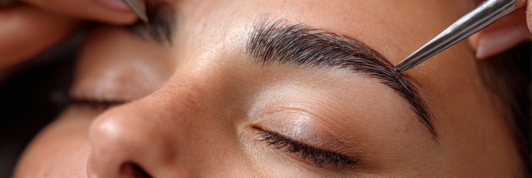 Focused Session on Detailed Brow Shaping With Precision Techniques for a Flawless Look at a Beauty Studio