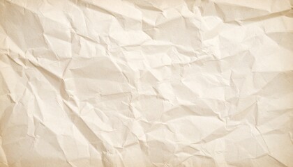 Fototapeta premium Beige Crumpled Paper Texture Background