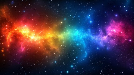 Fototapeta premium Colorful nebula swirling in dark space