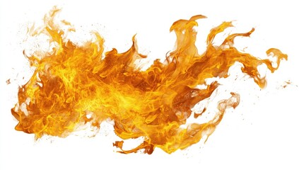 Abstract flame burst against a white background