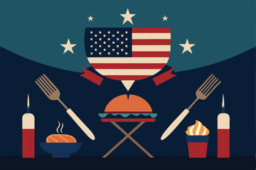 independence day picnic with american flags and bb (1).eps