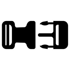 Binder Clip Silhouette Icon for Office Stationery and Document Holding
