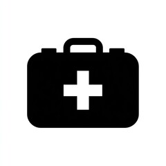 Obraz premium Simple black medical kit icon