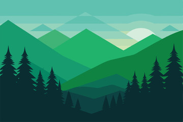 minimalist forest background with clean lines and .eps