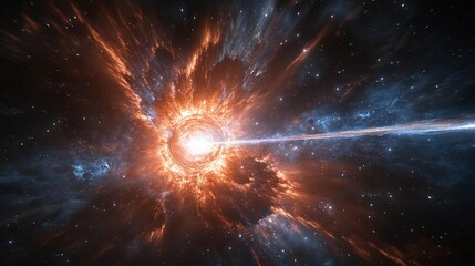 Cosmic explosion, fiery vortex in deep space