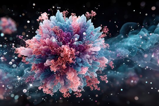 Abstract colorful explosion in space