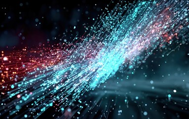 Abstract digital art with glowing lines