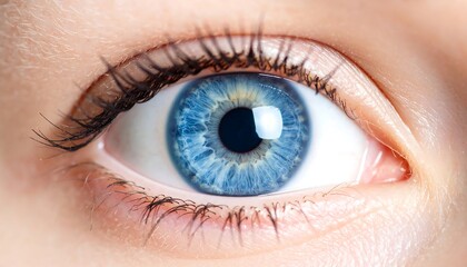 Detailed macro image showcasing the intricate structure of a vibrant blue human eye