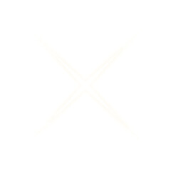 White glowing electric cross shape on transparent background

