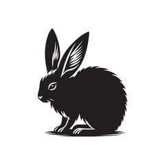 National Bilby Day Silhouette Vector Illustration, Solid White Background.