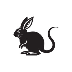 National Bilby Day Silhouette Vector Illustration, Solid White Background.