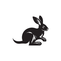 National Bilby Day Silhouette Vector Illustration, Solid White Background.