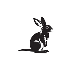 National Bilby Day Silhouette Vector Illustration, Solid White Background.