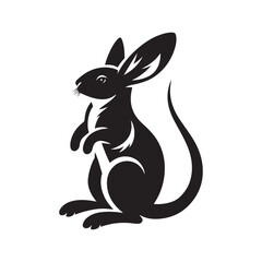 National Bilby Day Silhouette Vector Illustration, Solid White Background.