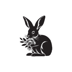 National Bilby Day Silhouette Vector Illustration, Solid White Background.