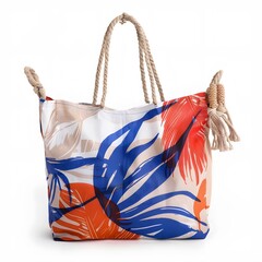 A stylish beach bag perfect for summer isolated  on white background 