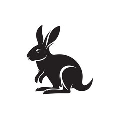 National Bilby Day Silhouette Vector Illustration, Solid White Background.