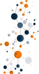 Abstract graphic of interconnected circles in varying shades of orange, 
