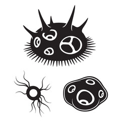 Dinoflagellate Silhouettes as a Microscopic Algae Set