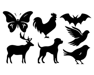 rooster silhouettes vector