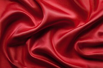 Fototapeta premium Rich, deep red silk fabric, draped in flowing folds