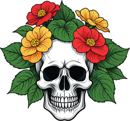 Aesthetic Floral Skull Graphic