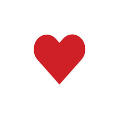Vector illustration of a red heart icon with a minimalist design on a white background. This symbol of love, affection, and emotion is often used in graphic design, social media, and romantic-themed d