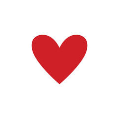 Vector illustration of a red heart icon with a minimalist design on a white background. This symbol of love, affection, and emotion is often used in graphic design, social media, and romantic-themed d