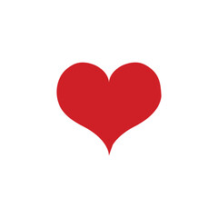 Vector illustration of a red heart icon with a minimalist design on a white background. This symbol of love, affection, and emotion is often used in graphic design, social media, and romantic-themed d