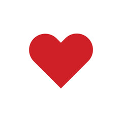Vector illustration of a red heart icon with a minimalist design on a white background. This symbol of love, affection, and emotion is often used in graphic design, social media, and romantic-themed d