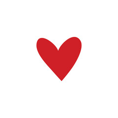 Vector illustration of a red heart icon with a minimalist design on a white background. This symbol of love, affection, and emotion is often used in graphic design, social media, and romantic-themed d