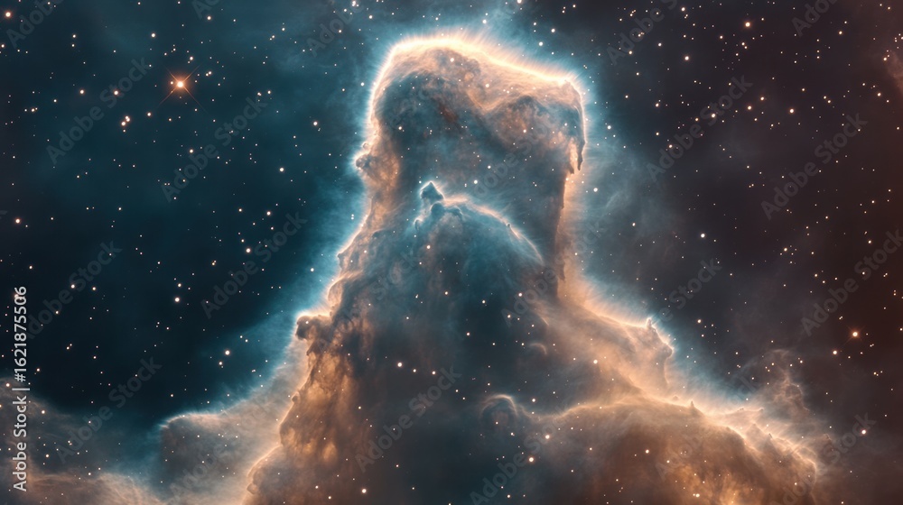 Wall mural stunning celestial display of a nebula in deep space.
