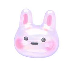 ぷっくりシール風3Dイラスト　うさぎ