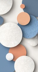 Fototapeta premium Abstract circles in pastel colors, layered and overlapping on a light background