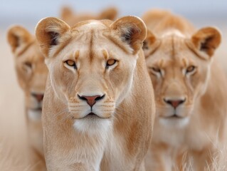 Obraz premium Authentic Botswana Lion Pride for President S Day In Botswana and African Heritage Month Premium Wildlife Safari Adventure for Family Travel Marketing Campaigns