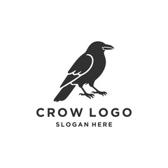 Bold crow logo symbolizing intelligence and mystery.