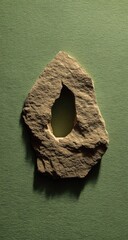 Stone slab with a teardrop-shaped hole