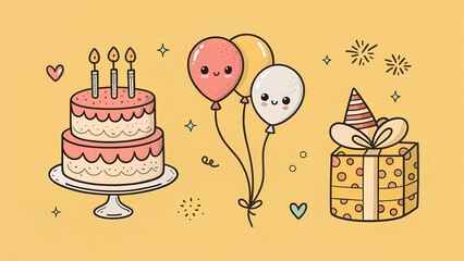 birthday card with cake