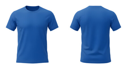 Blue Custom T-Shirt Mockup Front and Back View for Sports, Casual, Promotional Wear