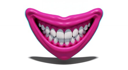 Naklejka premium Wide pink smile graphic illustration