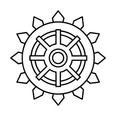 Obraz premium mandala with gears and industrial mechanical shape