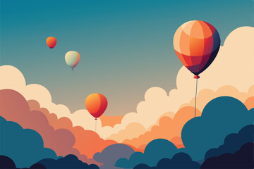 Naklejka premium hot air balloons