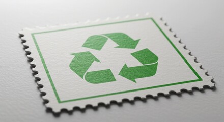 Recycling Symbol on a Stamp