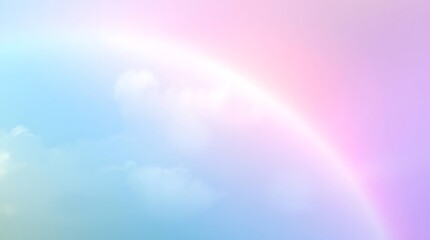 Sun and cloud background with a pastel colored gradient rainbow pastel.