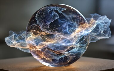 Crystal globe, Earth, energy
