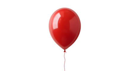 Single red balloon floating against a transparent background