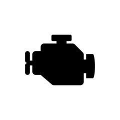 Check Engine Glyph Icon, Car Warning Symbol for Diagnostic and Auto Repair