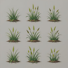 Grass icon set illustration for sticker,wallpaper or other