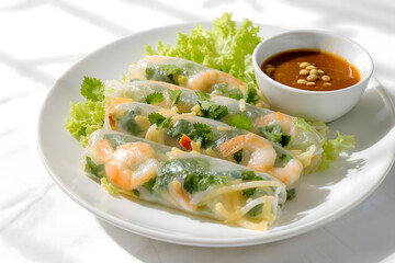 Delicious Vietnamese Steamed Rice Rolls and Fresh Spring Rolls