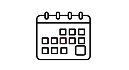 Outline icon of a desk calendar with an envelope. Symbol for business scheduling, event invitation, and office deadlines.